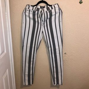 Striped Hudson Jeans! White and Black/grey